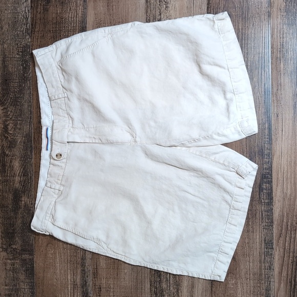 Peter Millar Surfside Shorts Size 38 Light Khaki Linen Silk Blend - Picture 1 of 7